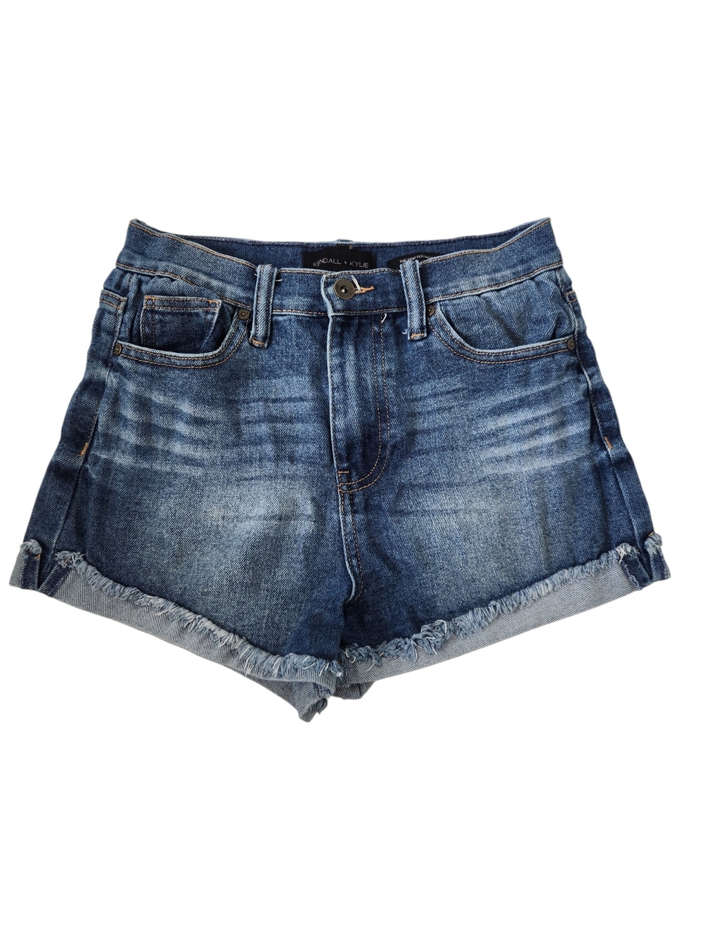 Kendall + Kylie Distressed Dark Blue Denim Cutoff Shorts Size 3/26 Jean Shorts